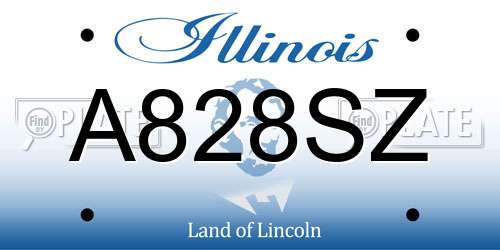 A828SZ Illinois License Plate
