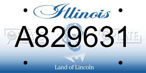 A829631 Illinois License Plate