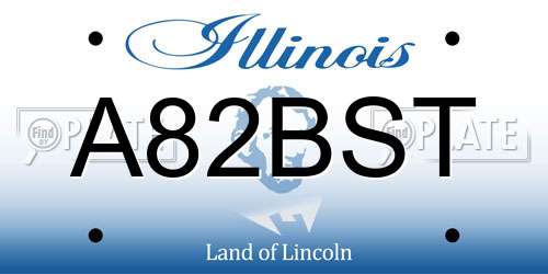 A82BST Illinois License Plate