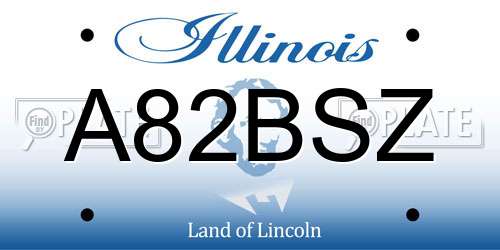 A82BSZ Illinois License Plate