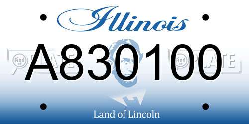A830100 Illinois License Plate