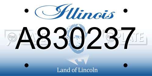 A830237 Illinois License Plate