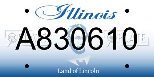 A830610 Illinois License Plate