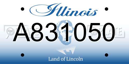 A831050 Illinois License Plate
