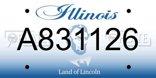 A831126 Illinois License Plate