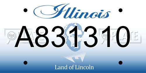 A831310 Illinois License Plate
