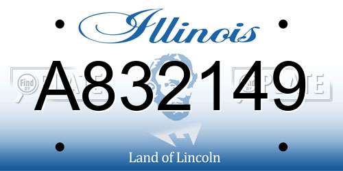 A832149 Illinois License Plate