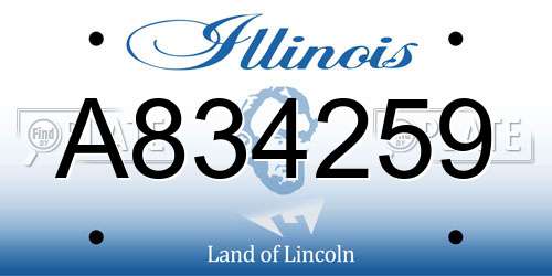 A834259 Illinois License Plate