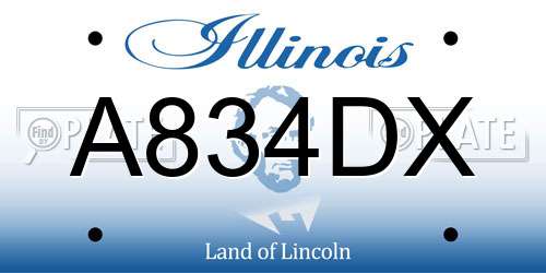 A834DX Illinois License Plate