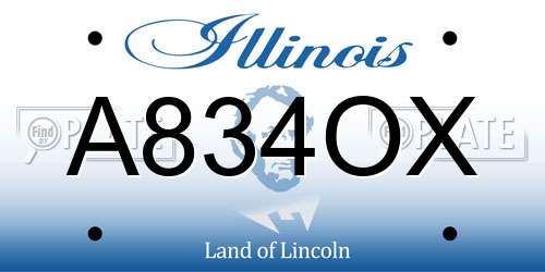 A834OX Illinois License Plate