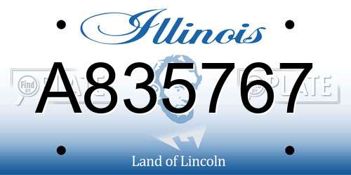 A835767 Illinois License Plate
