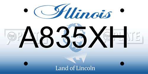 A835XH Illinois License Plate