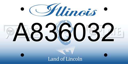 A836032 Illinois License Plate