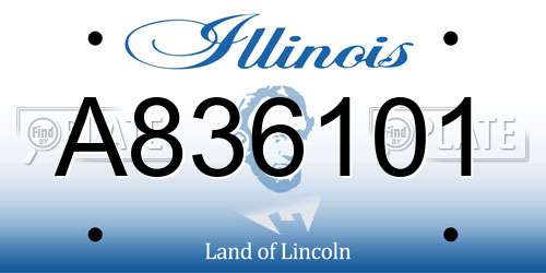 A836101 Illinois License Plate