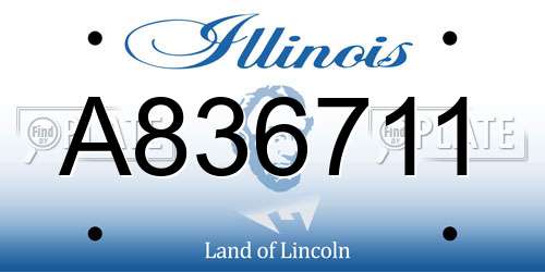 A836711 Illinois License Plate
