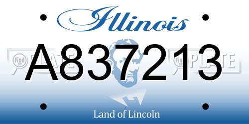 A837213 Illinois License Plate