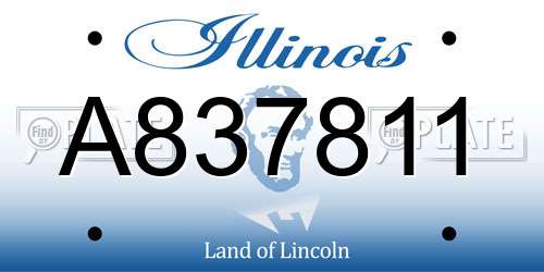 A837811 Illinois License Plate