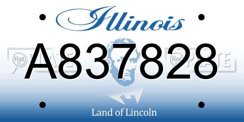 A837828 Illinois License Plate