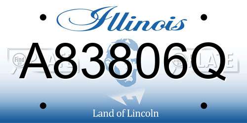 A83806Q Illinois License Plate