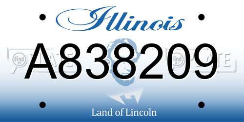A838209 Illinois License Plate