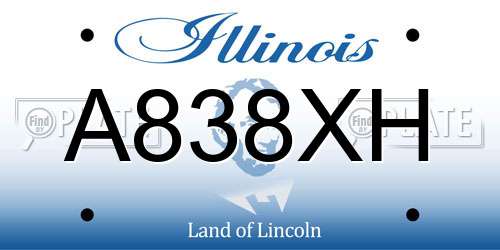 A838XH Illinois License Plate