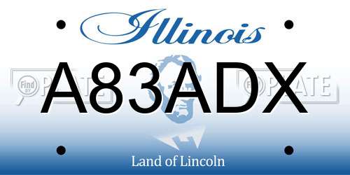 A83ADX Illinois License Plate