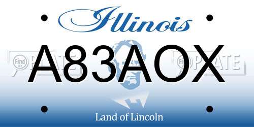 A83AOX Illinois License Plate