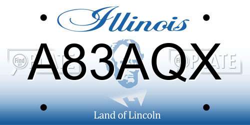 A83AQX Illinois License Plate