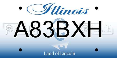A83BXH Illinois License Plate