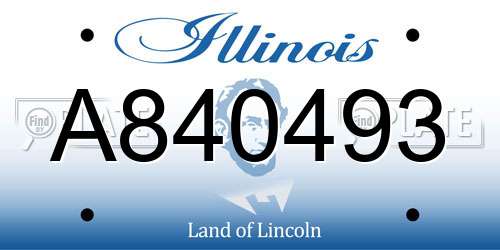 A840493 Illinois License Plate