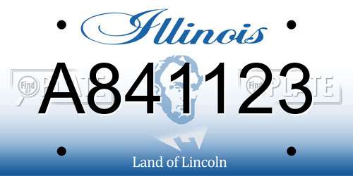 A841123 Illinois License Plate