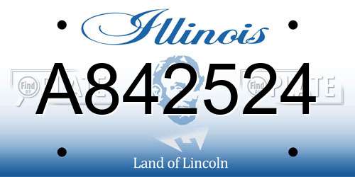 A842524 Illinois License Plate