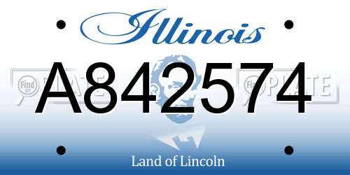 A842574 Illinois License Plate