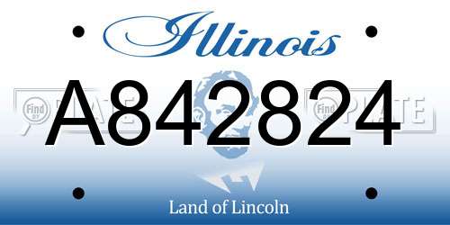 A842824 Illinois License Plate