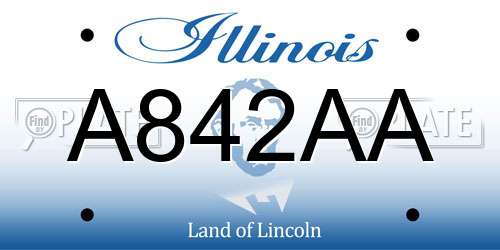 A842AA Illinois License Plate
