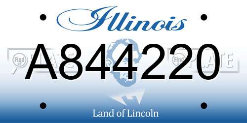 A844220 Illinois License Plate