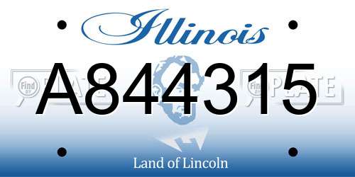 A844315 Illinois License Plate