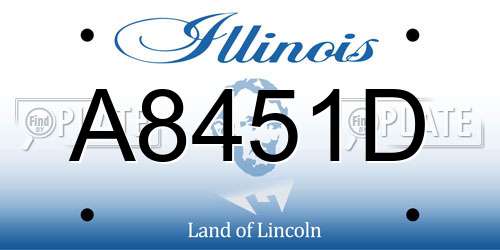 A8451D Illinois License Plate