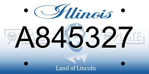 A845327 Illinois License Plate