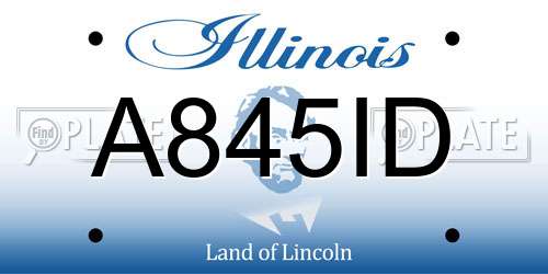 A845ID Illinois License Plate