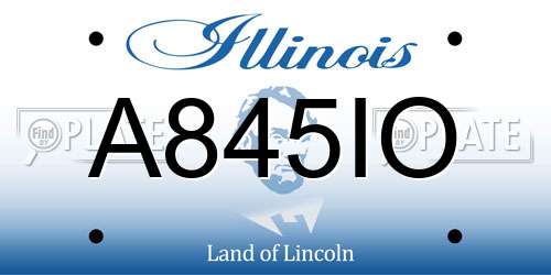 A845IO Illinois License Plate