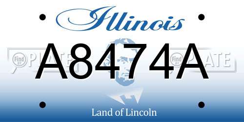 A8474A Illinois License Plate