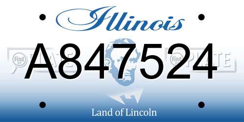 A847524 Illinois License Plate