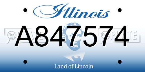 A847574 Illinois License Plate
