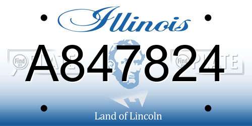 A847824 Illinois License Plate
