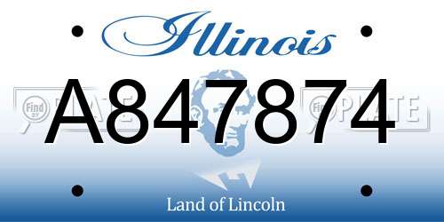 A847874 Illinois License Plate