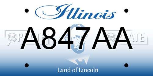 A847AA Illinois License Plate