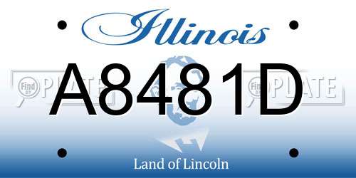 A8481D Illinois License Plate