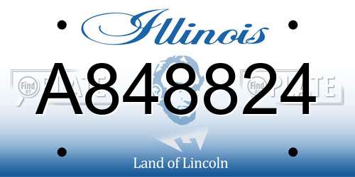 A848824 Illinois License Plate