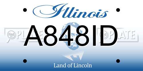 A848ID Illinois License Plate